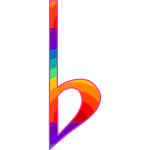 Accidental flat musical symbol with gradient pattern